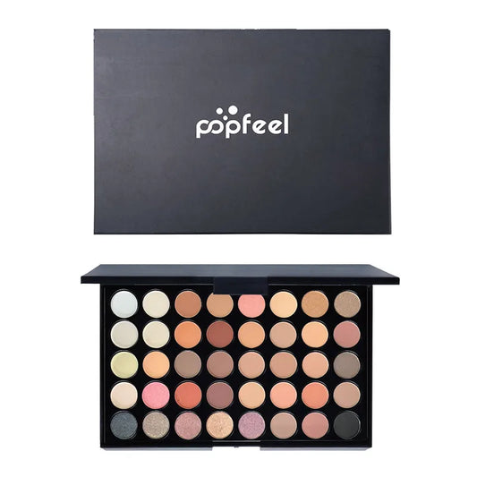 E POPFEEL Palette de fards à paupières 40 couleurs Longue tenue Maquillage facile Palette de fards à paupières marron, Palette de fards à paupières rose