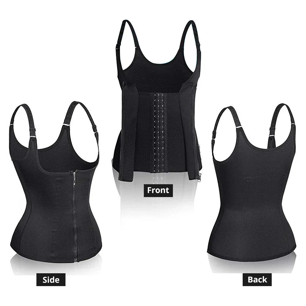 XXY Débardeur gainant à la taille XXY pour femme, fermeture éclair, gainant le ventre, sans manches, vêtements de sport pour femme, sous-vêtements gainants