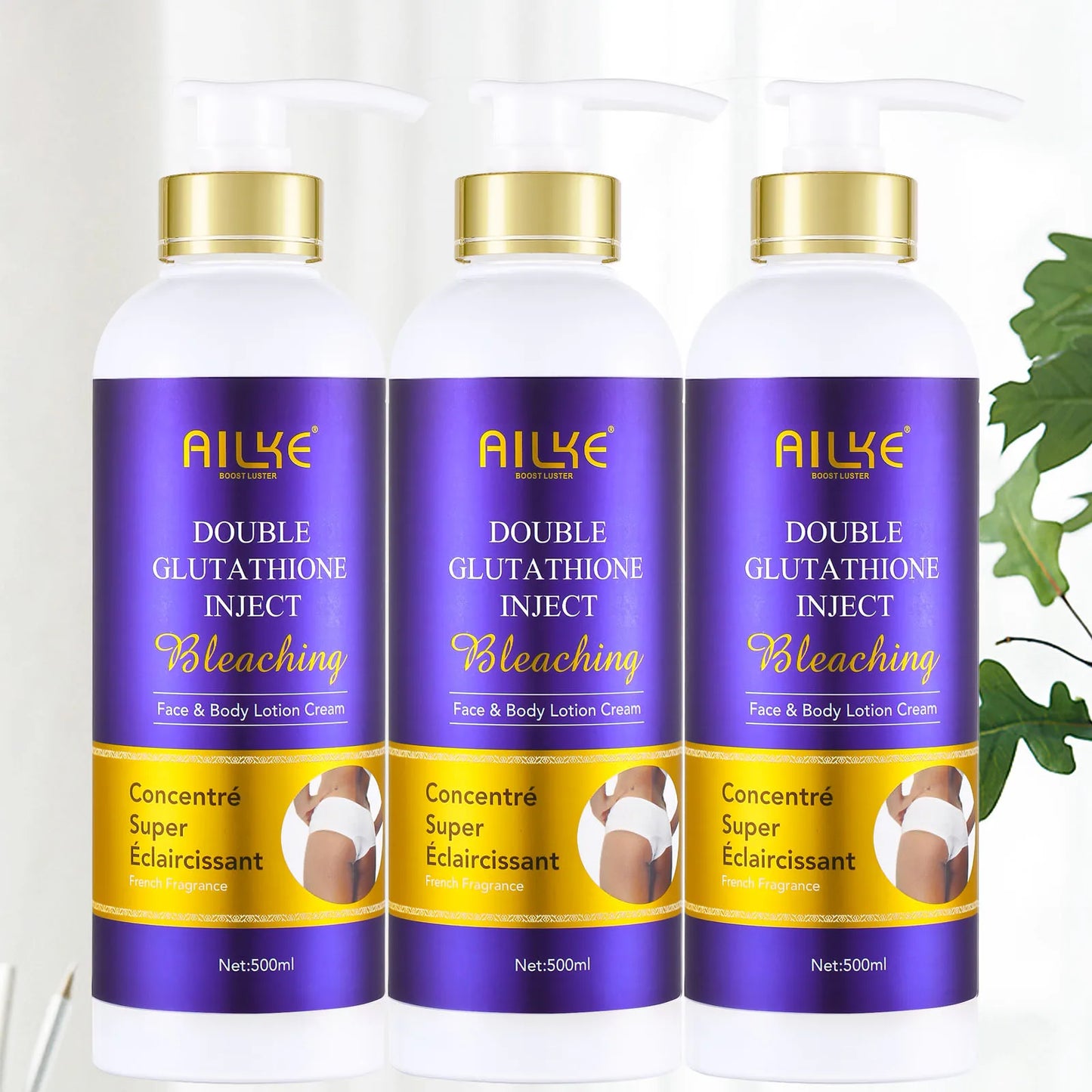 C Kit de soins pour la peau 5 en 1 F AILKE Glutathion pour femmes, avec lotion pour le corps, sérum, crème anti-taches brunes, crème pour le corps et savon éclaircissant