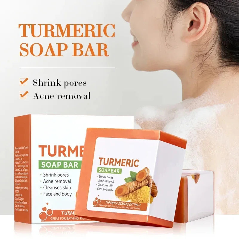 D Hand Made Turmeric Soap Body Cleaning Lightening Dark Underarm Leg Body Cleansers Brightening Face Soap Tender Skin Care Beauty