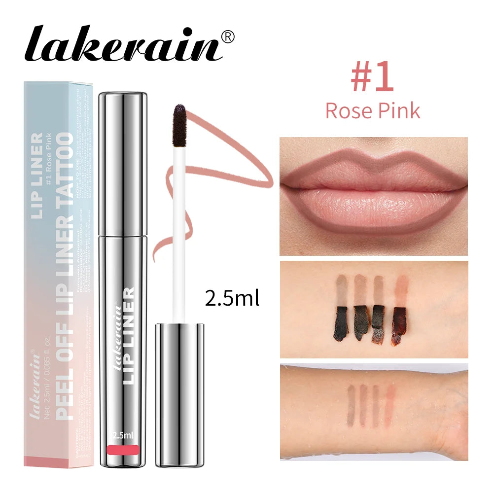 E Crayon à lèvres waterproof WS, pelable, tatouage, brillant à lèvres, waterproof, longue tenue, mat, contour marron, à détacher, tache, cosmétique