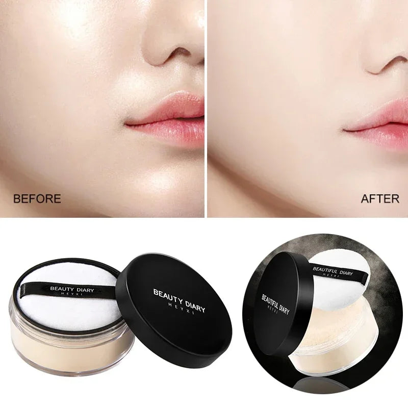 E Poudre libre professionnelle X, contrôle du sébum, anti-transpiration, base mate imperméable, maquillage longue tenue, brume translucide, poudre fixatrice pour le visage