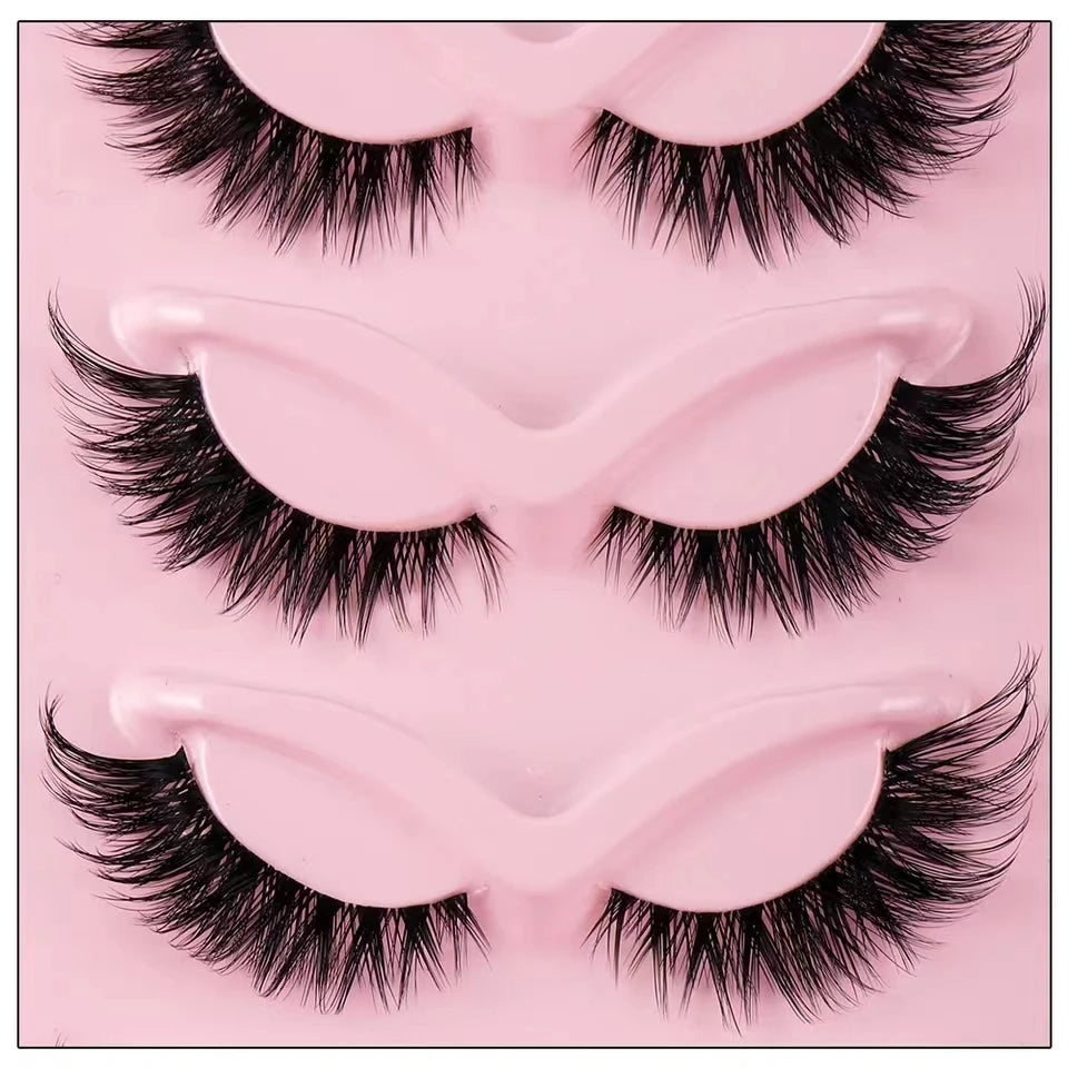 E Lot de 5 paires de faux cils œil de chat, extensions de cils allongées, vente en gros
