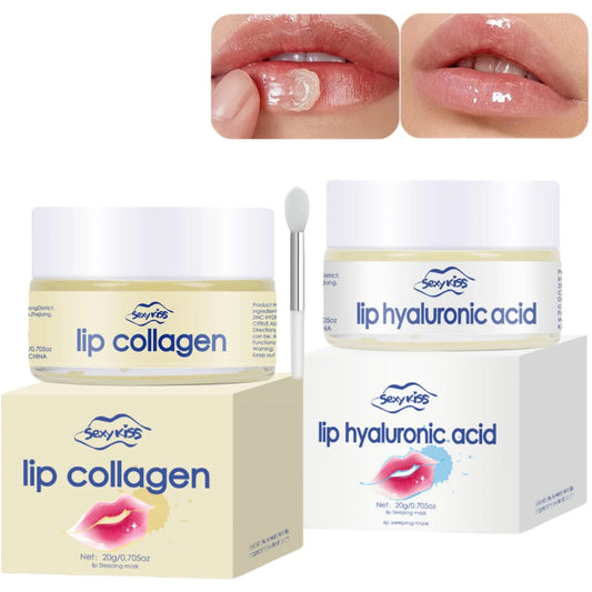 E Masque pour les lèvres au collagène et à l'acide hyaluronique 20 g hydratation profonde exfoliation hydratante durable jour et nuit peut être offert en cadeau