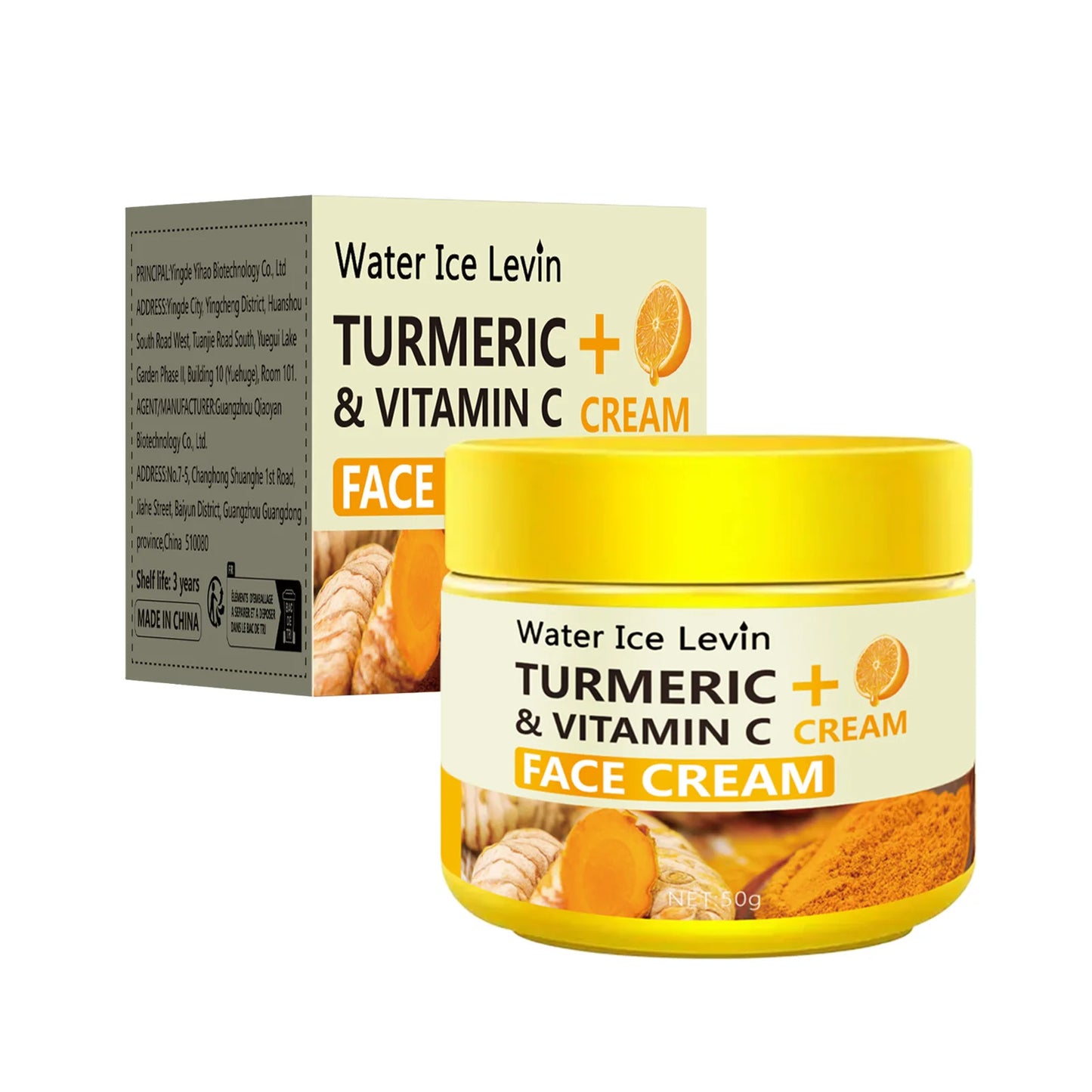 Crème anti-âge au curcuma et à la vitamine C, hydratante, anti-rides, collagène et acide hyaluronique, soins de la peau, cosmétiques, 50 g