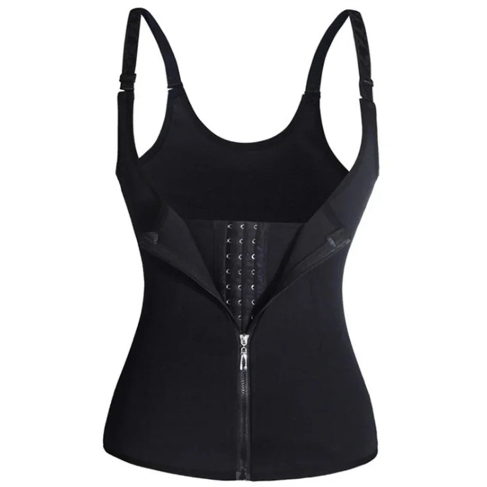 XXY Débardeur gainant à la taille XXY pour femme, fermeture éclair, gainant le ventre, sans manches, vêtements de sport pour femme, sous-vêtements gainants