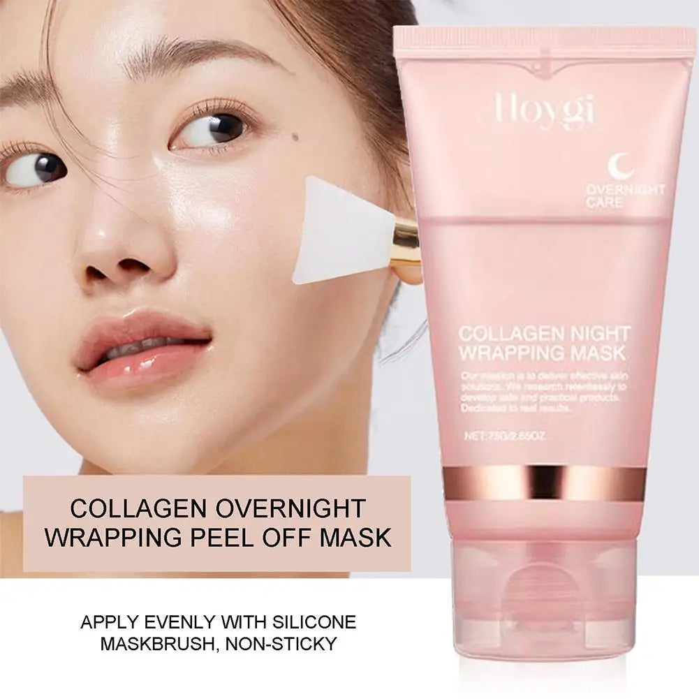 C Masque facial peel-off enveloppant de nuit au collagène F, masque coréen enveloppant de nuit au collagène, crème de soin de nuit hydratante en profondeur, 75 ml