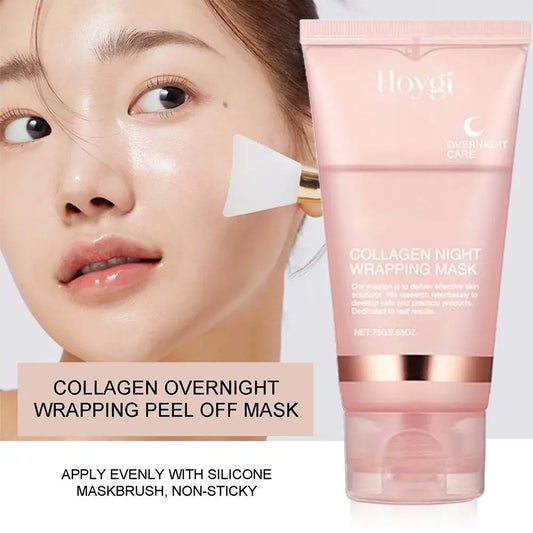 C Masque facial peel-off enveloppant de nuit au collagène F, masque coréen enveloppant de nuit au collagène, crème de soin de nuit hydratante en profondeur, 75 ml