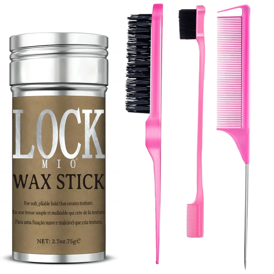 XXX LOCKMIO Bâton de cire capillaire pour femmes et enfants Pommade longue tenue Contrôle les frisottis cassés Cire coiffante pour perruques naturelles