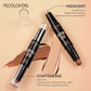 E Contouring Stick avec correcteur à double tête et surligneur pour pont de nez tridimensionnel, ombre en V pour visage et pont de nez haut