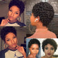 A Perruques de cheveux humains bouclés courts crépus coupe lutin cheveux humains brésiliens pour les femmes noires perruques de cheveux humains bouclés sans colle noir naturel