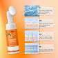 C Nettoyant au curcuma Hydratant Visage Éclaircissant Teint Nettoyant quotidien pour le visage Mousse avec brosse Soin de la peau Propre Extrait de fruit de citron