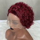 A Perruque Pixie Cut, perruque en dentelle colorée, boucles printanières, cheveux humains courts, coupe au carré, pour femmes, couleur noire naturelle, perruque bon marché, 13x1